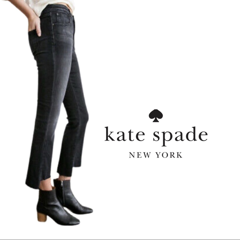 NEW Kate Spade High Rise Raw Hem Oh La La Jeans in Black